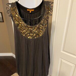 Gorgeous Sleeveless Cassis Top with Metal Sequin Detailing XL EUC